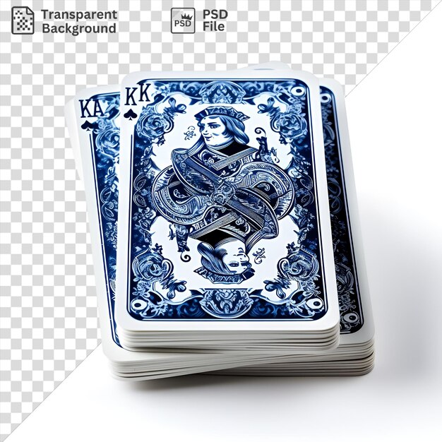 PSD psd realistic magicians playing cards on a transparent background accompanied by a black hat