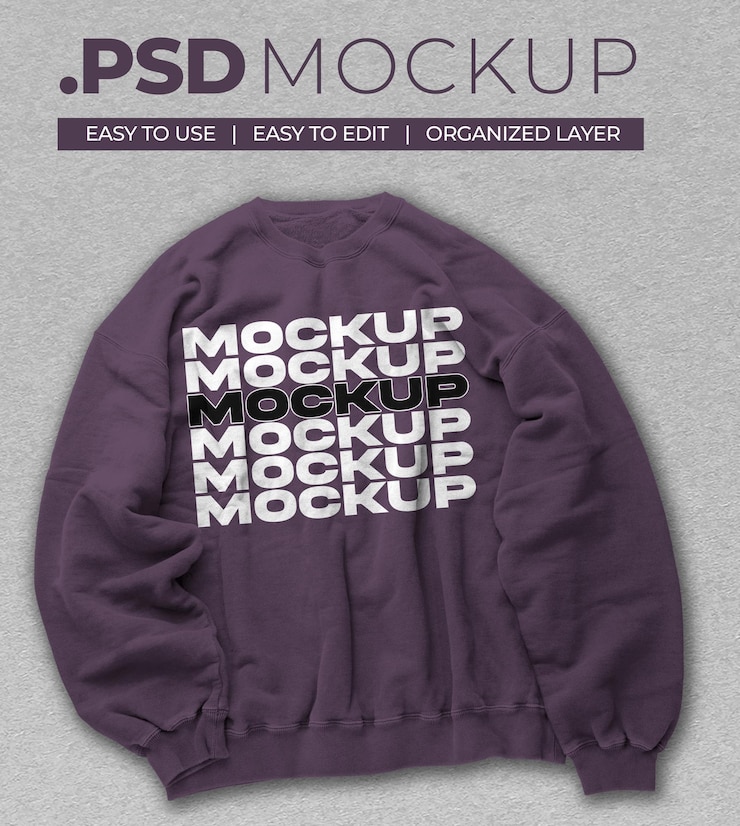 PSD psd realistic mockup crewneck front