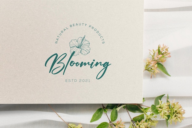 psd realistic paper logo mockup