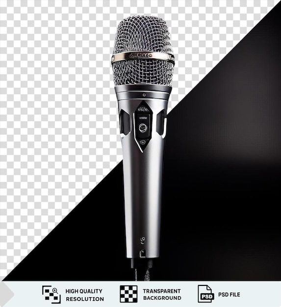 Psd fotografico realistico cantanti d'opera microfono su sfondo nero