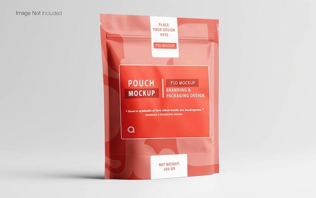 Psd of realistic pouch bag mockup isolated render