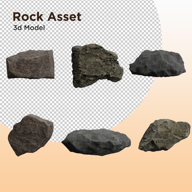 PSD psd realistic rocks for scene