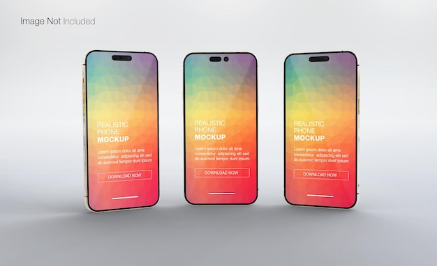 PSD リアルなスマートフォンのモックアップデザイン