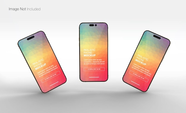 Psd realistic smartphones mockup design