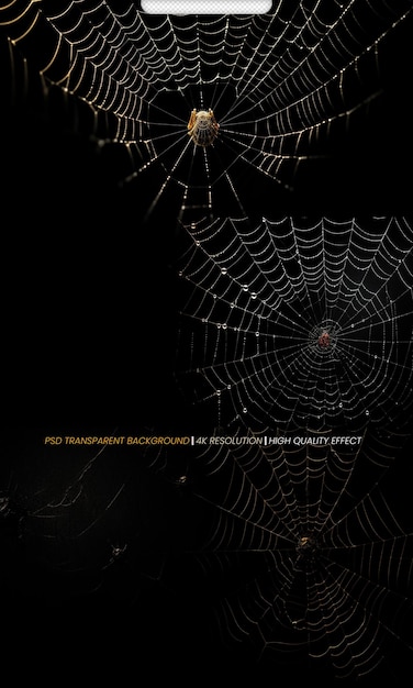 PSD psd 현실적인 거미줄과 검은색 배경