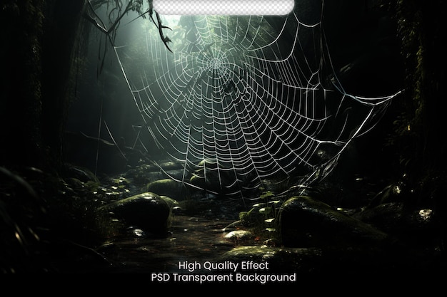 Psd realistic spiders cobweb with black background