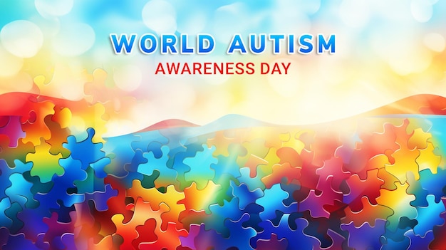 Psd realistic world autism awareness day background