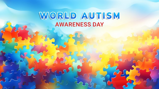 Psd realistic world autism awareness day (giornata mondiale della consapevolezza dell'autismo)