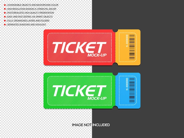 Psd realistisch ticketmodel