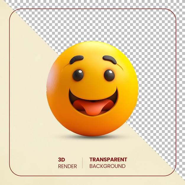 Psd realistische 3d gelukkige emoji geïsoleerd op een transparante achtergrond