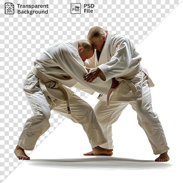 PSD psd realistische fotografische judo meesters judo wedstrijd tussen een man en een vrouw