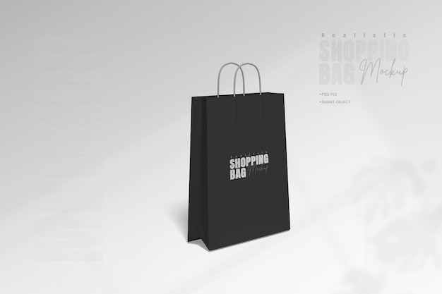 PSD realistische zwarte winkelzak mockup