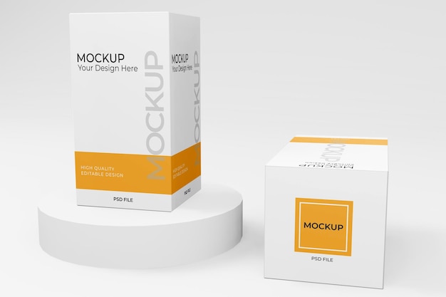 PSD Rectangle box mockup syrup box mockup software box mockup packaging box mockup design