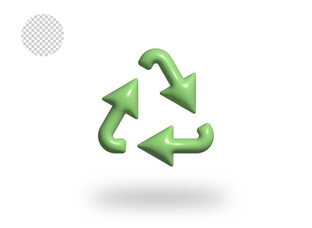 PSD Recycle arrow comic bubble icon 3d render illustration