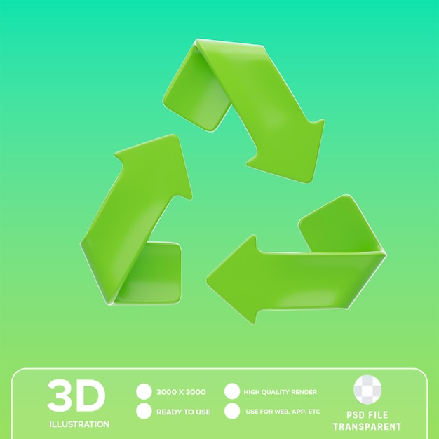 PSD psd recycle sign 3d illustration