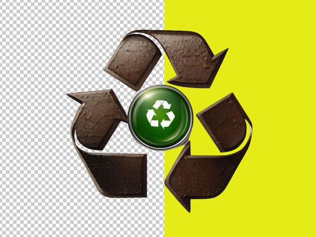 PSD psd of a recycle symbol on transparent background