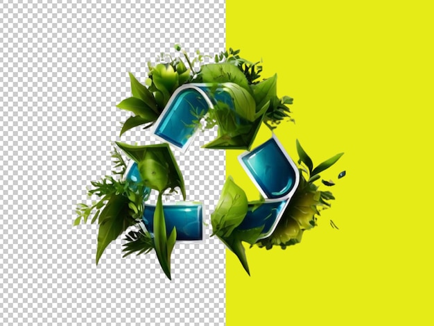 PSD psd of a recycle symbol on transparent background