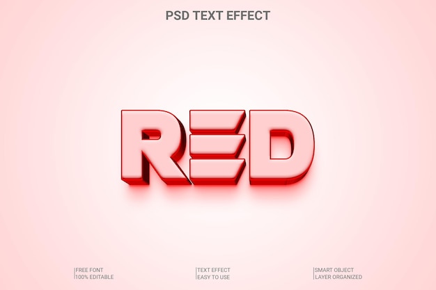 PSD psd 레드 3d 텍스트 스타일 효과