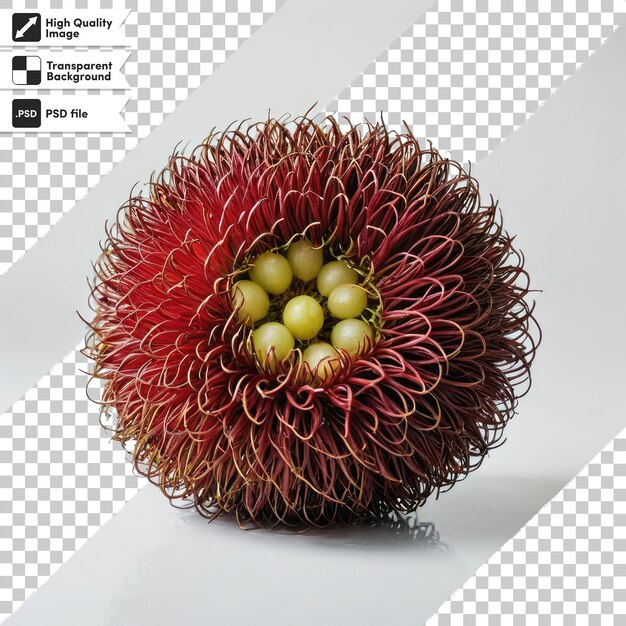 PSD psd red durian seeds durian marangang on transparent background with editable mask layer