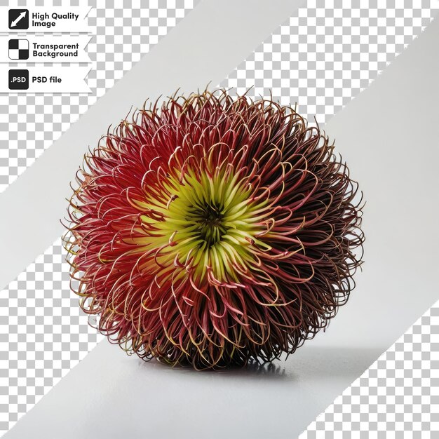 Psd red durian seeds durian marangang on transparent background with editable mask layer