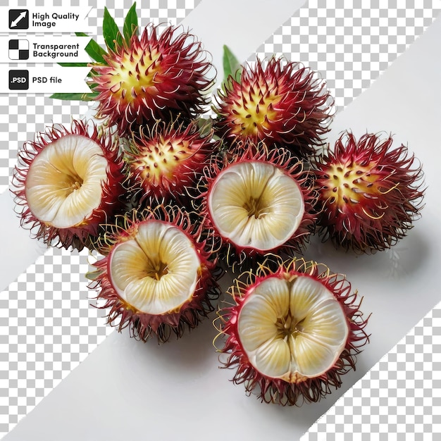 PSD Red Durian Seeds Durian Marangang on transparent background with editable mask layer