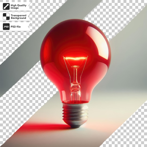 PSD psd red light bulb on transparent background