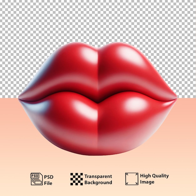 PSD red lips against white background glossy open slightly as if ready to kissGenerative AI