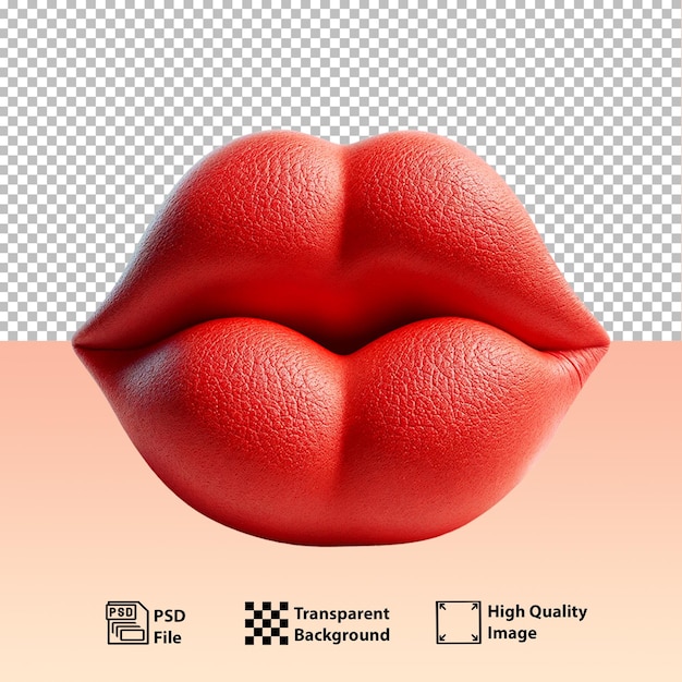 PSD 赤い唇は白い背景に光沢がありキスする準備ができているように少し開いています - ジャパ