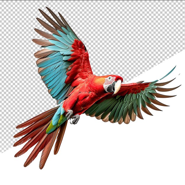 PSD psd red macaw on transparent background