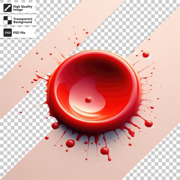 Psd red paint splashon transparent background