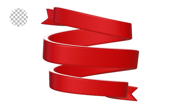 PSD psd red ribbon 3d render isolated