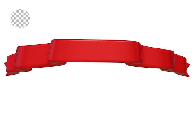 psd red ribbon 3d render isolated