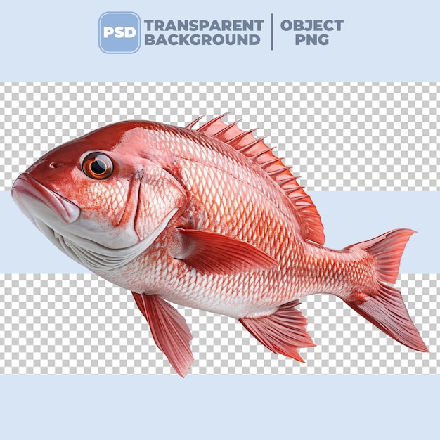 PSD psd red snapper fish transparent background png