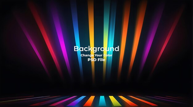 Psd red spectrum lights with black party club neon lights abstract wave mesh background