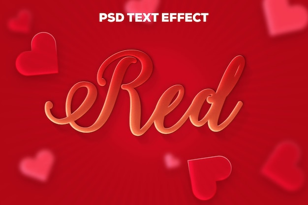 Effetto testo rosso psd