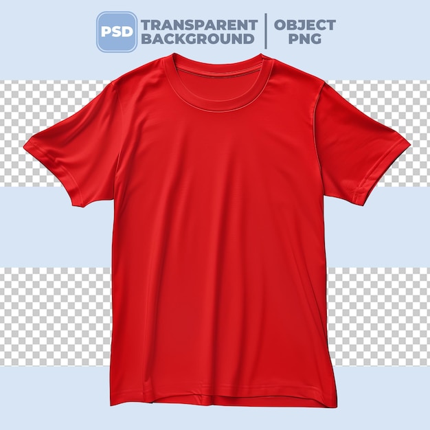 PSD psd 赤いtシャツのモックアップ 隔離された透明な背景 png