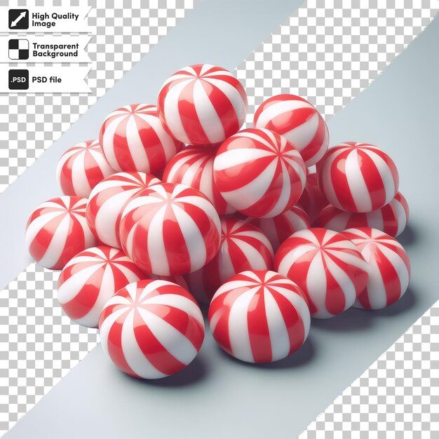 PSD psd red and white candy on transparent background