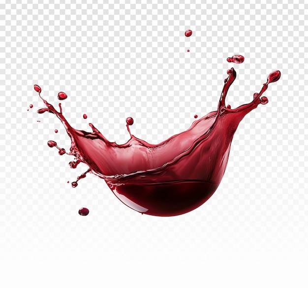 psd red and white wine splash in glass isolated on png transparent background realistic 3d vector