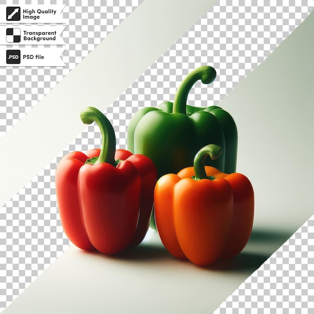 PSD psd redgreen and yellow peppers on transparent background