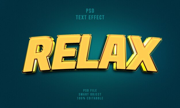 PSD psd relax 3d stile di effetto di testo modificabile