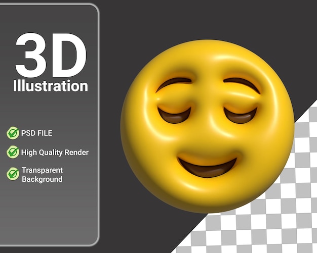 Relax Face Emoji 3D Illustration download in PNG, OBJ or Blend format