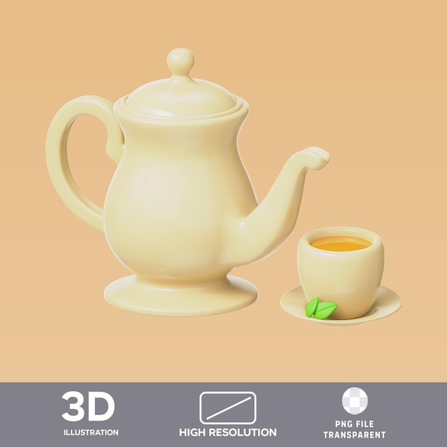 PSD расслабляющий чай 3D иллюстрация