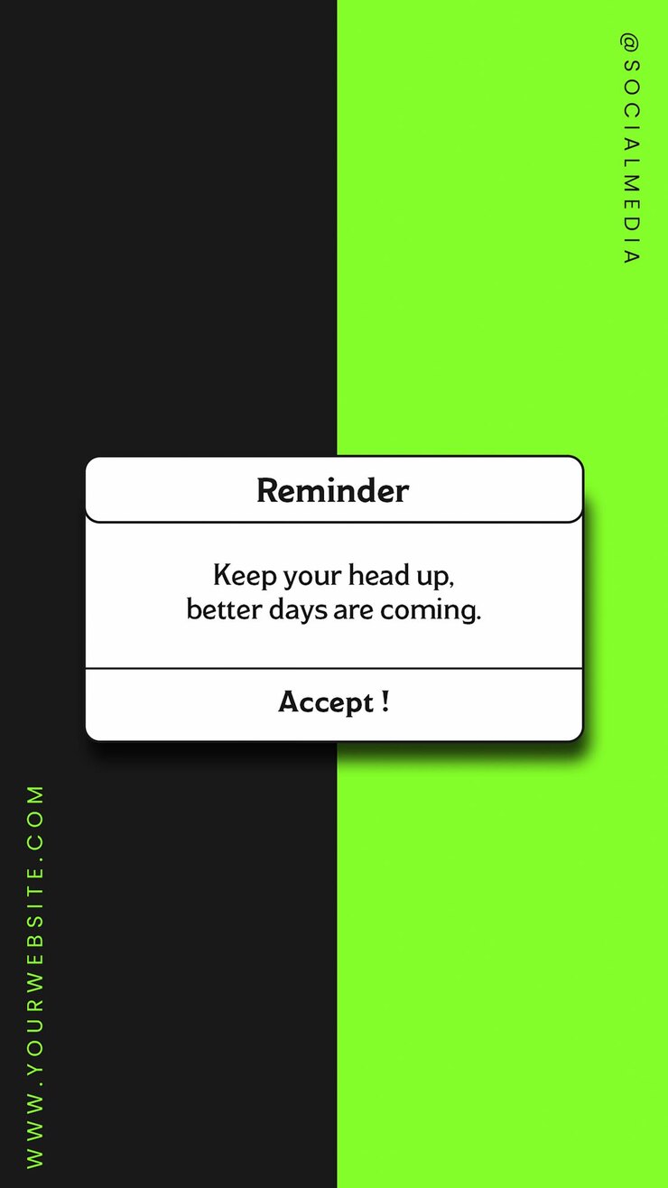 PSD psd reminder notification pop up design for social media and instagram story template