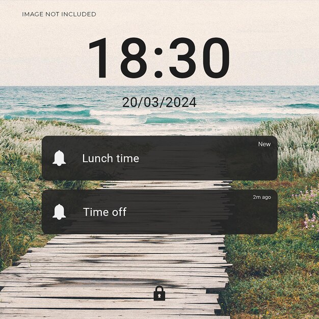 Psd Reminder Phone Screen Notification Design Dla Mediów Społecznościowych I Szablonu Postów Na Instagramie