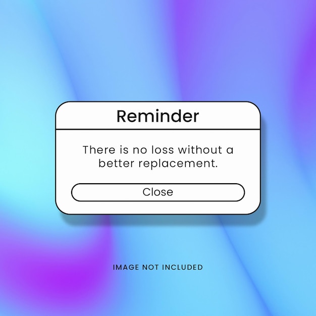 Psd reminder quotes notification design for social media and instagram post template