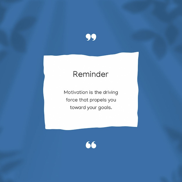 PSD Reminder Quotes Notification Design voor sociale media en Instagram Post Template