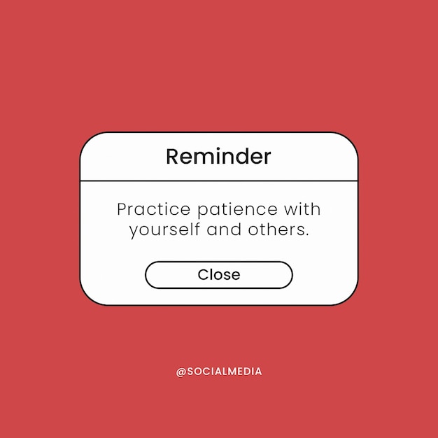 psd reminder on red background instagram post template
