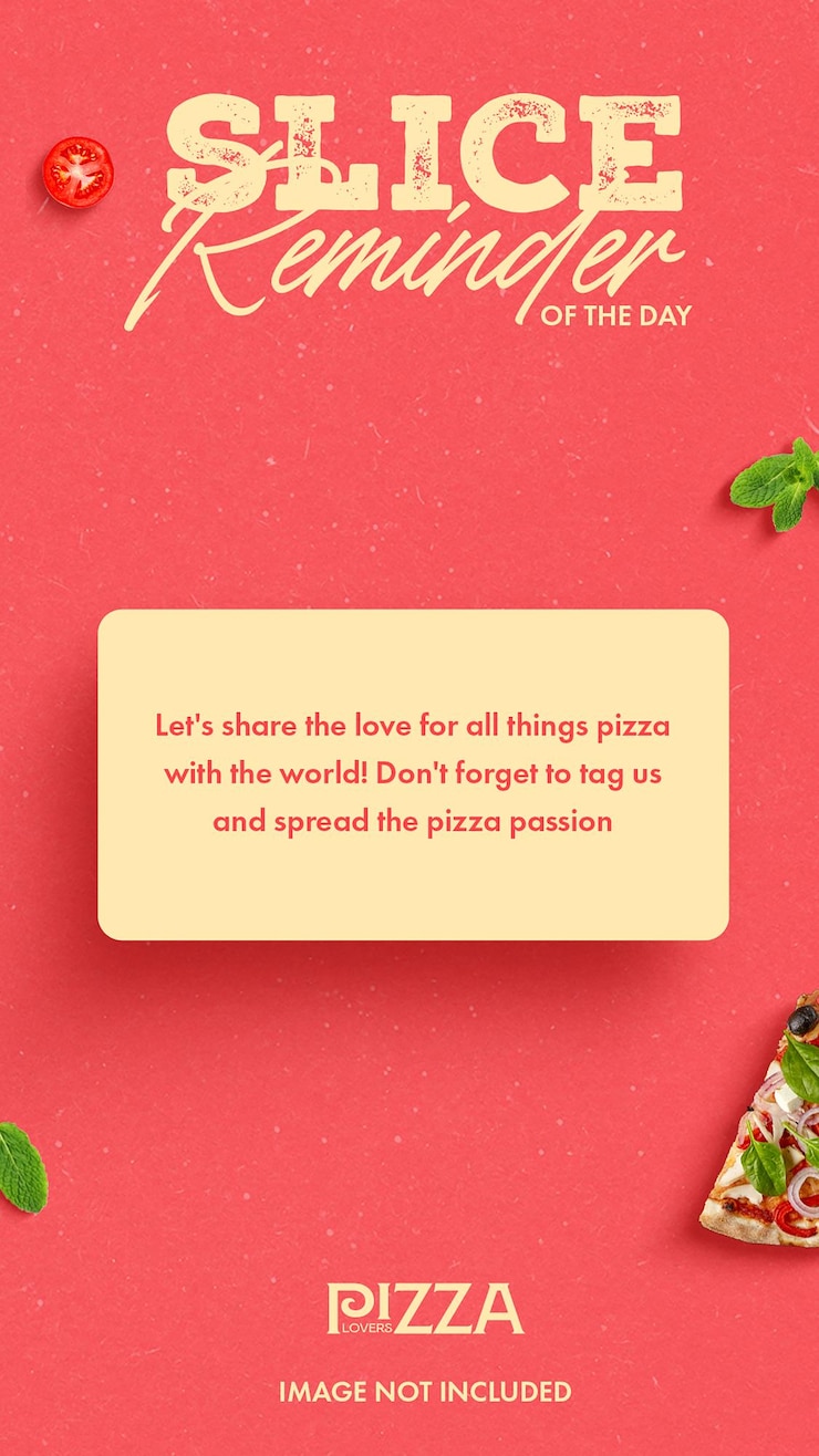 PSD psd reminder slice on red background instagram stories template