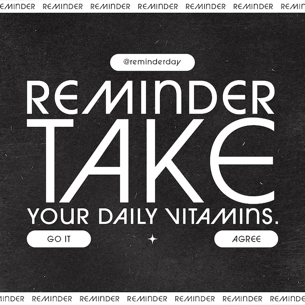 Psd reminder with black background instagram post template