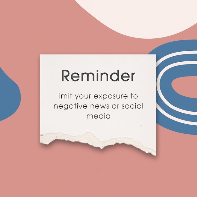 PSD Reminder with bloob line texture and paper ripped instagram post template